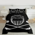 thumbnail image 2 of Homewish Ice Hockey Bedding Comforter Set for Boys, Gray Black Twin Comforter Sets, Sport Helmet Bedding Set, Microfiber Bedroom Decor, 2 of 8