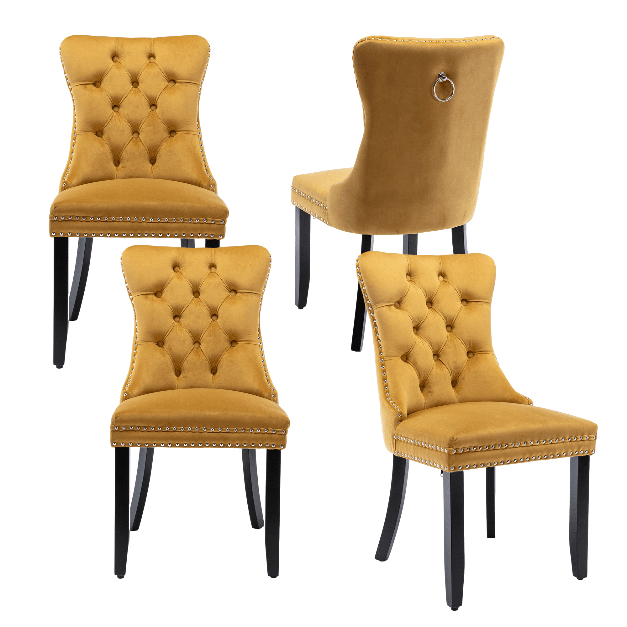 Tufted Dining Chair, Contemporary Velvet Chairs for Dining Room
