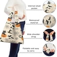 thumbnail image 5 of 5 Pack Foldable Shopping Bag,Black Cat Pumpkin Halloween Pattern Reusable Grocery Bags with Pockets,Large Reusable Tote Bags with Handles Waterproof & Lightweight, 5 of 6