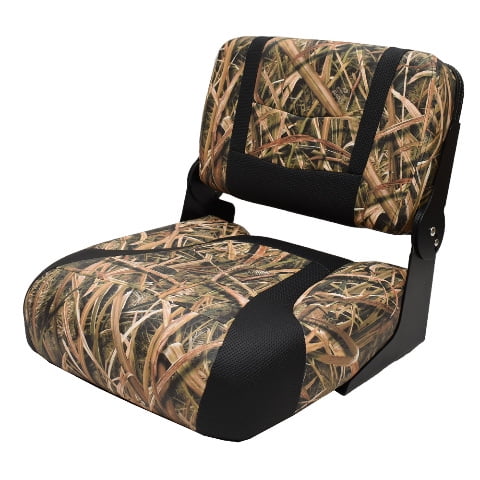 Lowe Boat Folding Fishing Seat 2407694 | Low Back Shadow Grass Camo