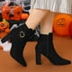 thumbnail image 2 of De mujer Hebilla Tacones gruesos Botas Botines negros 41, 2 of 7