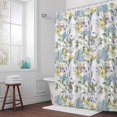 thumbnail image 5 of Blue Hydrangea Leaves Fabric Shower Curtain Yellow Wildflowers Washable Shower Curtains for Bathroom, Waterproof Bath Curtain with Hooks Home Decor 72x84in, 5 of 8