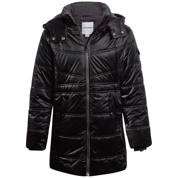 Steve Madden Girls Puffer Jacket Insulated Quilted Long Length Winter Parka Long Puffer Jacket