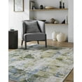 thumbnail image 4 of BoutiqueRugs Anitra Contemporary Area Rug - Machine Washable - Green, Olive, Navy - 6'7" Round, 4 of 8