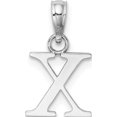 thumbnail image 4 of 14K White Gold Polished Block Letter X Initial Pendant Made In United States k6423wx, 4 of 5