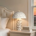 thumbnail image 5 of 18.5in Vintage Mushroom Table Lamps with Rocker Switch, White Rustic Nightstand Lamp for Bedroom, Farmhouse Home Office Decor, 5 of 6