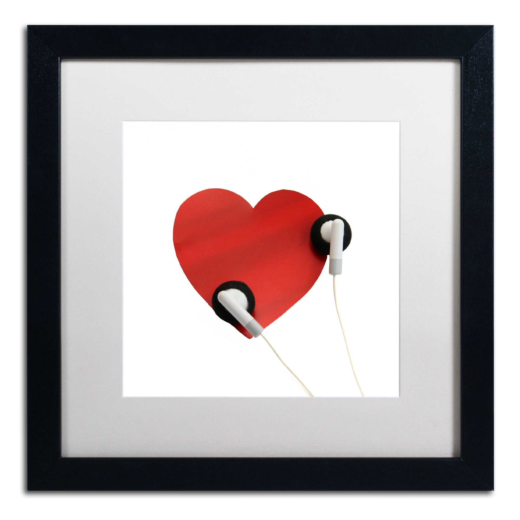 Trademark Fine Art "Listen to Your Heart" Canvas Art by Beata Czyzowska Young, White Matte, Black Frame