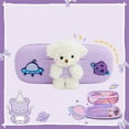 thumbnail image 4 of CAROOTU Cartoon Pencil Case with Compartment 3D Bear Design Stationery Storage Bag Back To School Gift for, 4 of 6