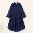 thumbnail image 2 of YEEDISON Baby Dress Children's Dress Autumn and Winter Girl Dress Cotton Solid Long Sleeve Party Girl Dress 9-10Y, 2 of 4