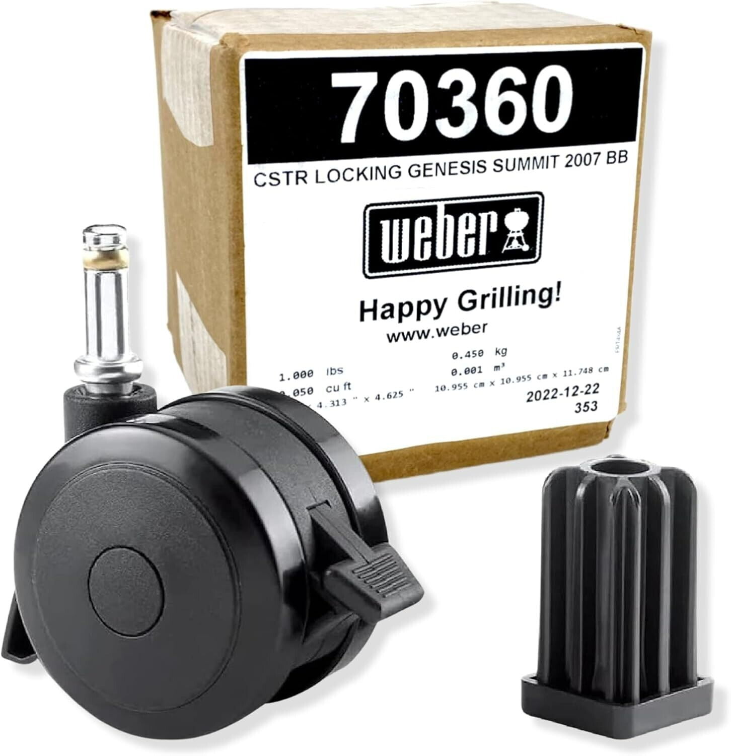 Weber Replacement Caster Wheels for Grills, Black Multipack