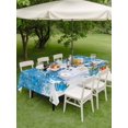 thumbnail image 3 of Outdoor Tablecloth with Umbrella Hole and Zipper, Blue Christmas Rectangle Table Cloth 52x70 Inch Waterproof Tablecloth, Snowman Xmas Tree Ball Gifts Winter Picnic Table Cover for Patio Camping, 3 of 7