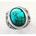 thumbnail image 6 of Tibetan Turquoise Ring, Silver Jewelry, 925 Silver Ring, Father's Day, AAA Natural Turquoise, December Birthstone Ring, Heavy Mens Ring, Spiritual Healing Gemstone, Christmas, Signet Mens Ring, 6 of 6