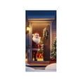 thumbnail image 2 of Christmas Door Decorations Christmas Door Cover for Front Door 35X71 Inch Santa Claus Door Cover Large Christmas Door Banner Hanging Background for Christmas Winter Holiday Party Decor, 2 of 7