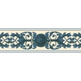 thumbnail image 5 of Dundee Deco's Peel and Stick Wallpaper Border - Damask Blue Beige Scrolls Wall Border Retro Design, 15 ft x 7 in, Self Adhesive, 5 of 6