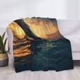thumbnail image 3 of Rateoe Sunset Ocean Whale Pattern Flannel Throw Blanket, Ultra-soft Blanket for Bed, Couch, Car, Hypoallergenic Anti-pilling blanket-60"x50"(Horizontal), 3 of 6