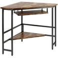 Soges Modern 28inch Triangle Corner Desk with Shelf & Keyboard Tray