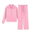 thumbnail image 5 of Coerni Kids 2 Piece Outfits High Collar Half Zipper Sweatsuit Jogging Outfits Jogger Sweatpants Soft Thermal Set Comfy Activewear, 5 of 9
