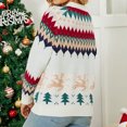 thumbnail image 4 of Navidad suéter cuello redondo cómodo mujeres manga larga suéter para la escuela vacaciones citas compras beige M, 4 of 6