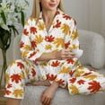 thumbnail image 6 of Hirioo Maple Leaf for Women's Pajama Sets 2 Piece Pjs Women's Long-Sleeved Pajama Set Button Down Sleepwear,S-XXL-X-Large, 6 of 7