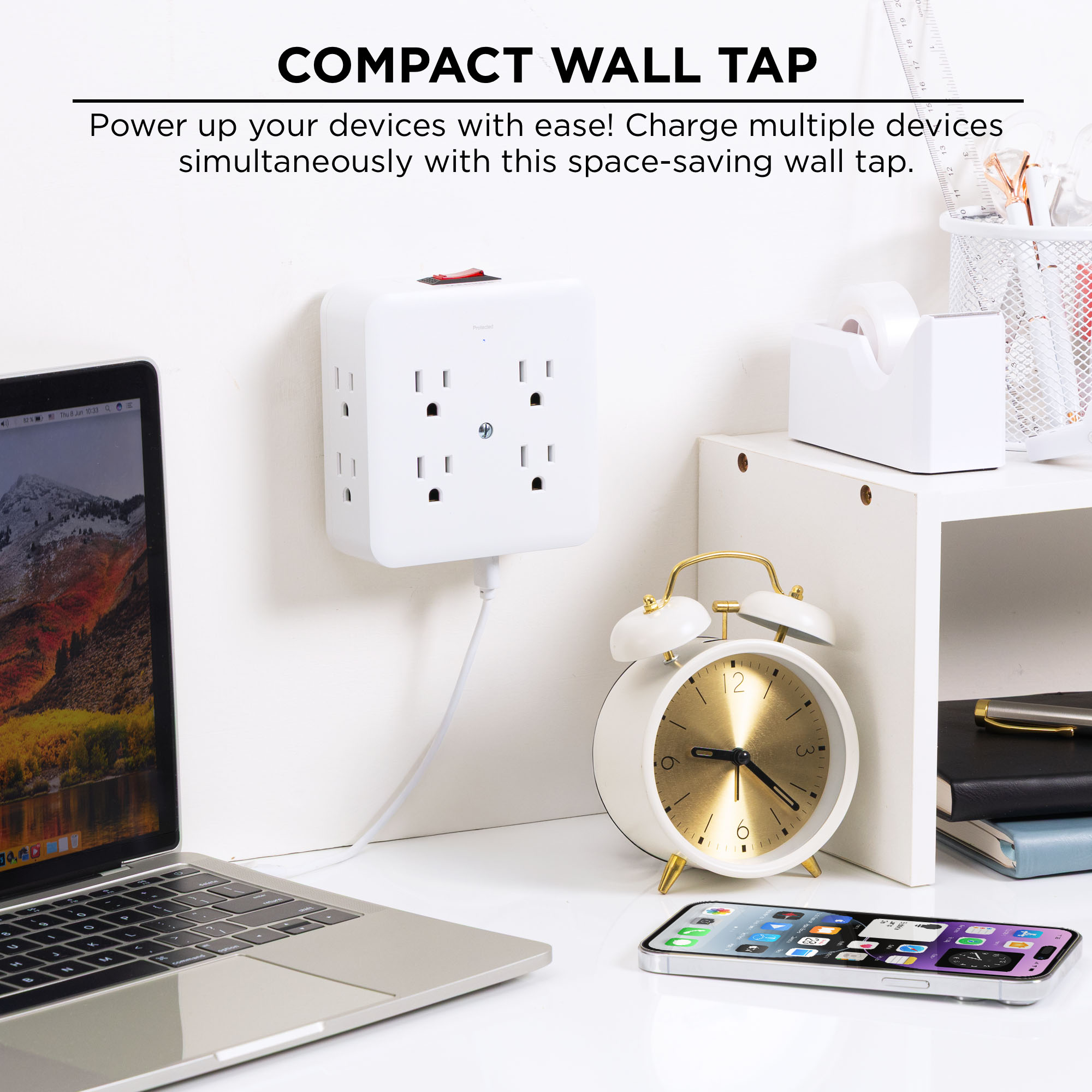 Merkury Innovations 8-Outlet Surge Protector USB Wall Tap photo 5