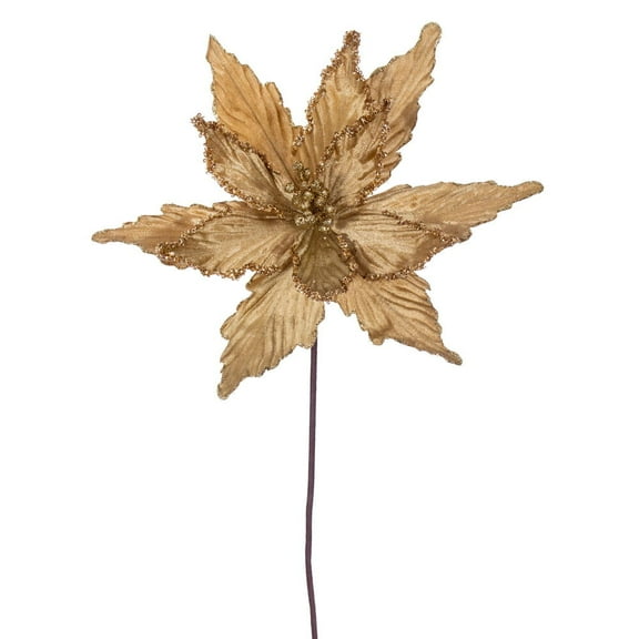 21.5" Gold Poinsettia 12" Flower 6/Bag