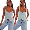 thumbnail image 3 of AJZIOJIRO Women Summer Slim Shirt Casual Sleeveless T-Shirt Cotton Lacy Straps Tops S-XL, 3 of 7