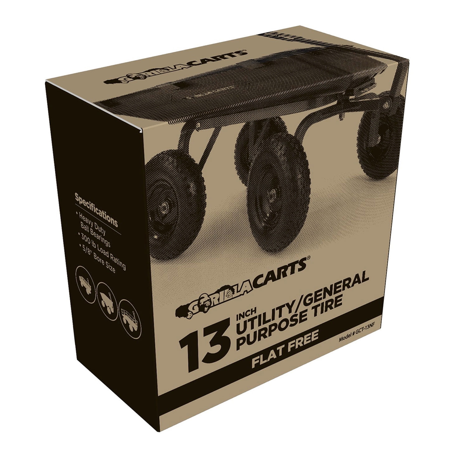 Gorilla Carts GCT-13NF  13" No Flat Replacement Tire 2 Pack 