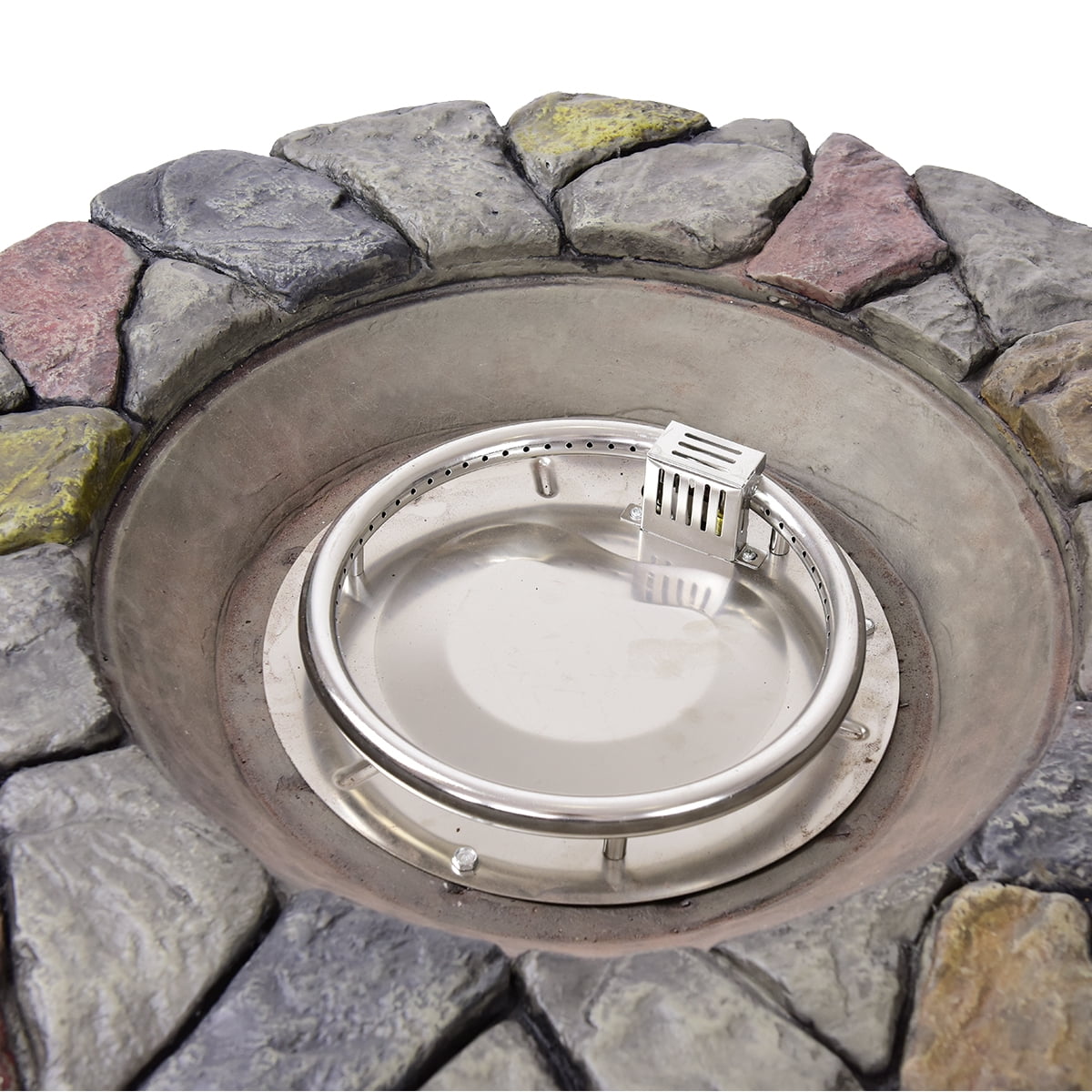 Topbuy Outdoor 40000 BTU Gas Fire Pit Table Electronic Propane Ignition Lava Rock Grey