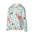 thumbnail image 2 of Rocae Cute Flamingo Print Breathable Sun Protection Hoodie Quick-Dry Lightweight Long Sleeve Hoodie Unisex Running Sports Shirt XX-Large, 2 of 9