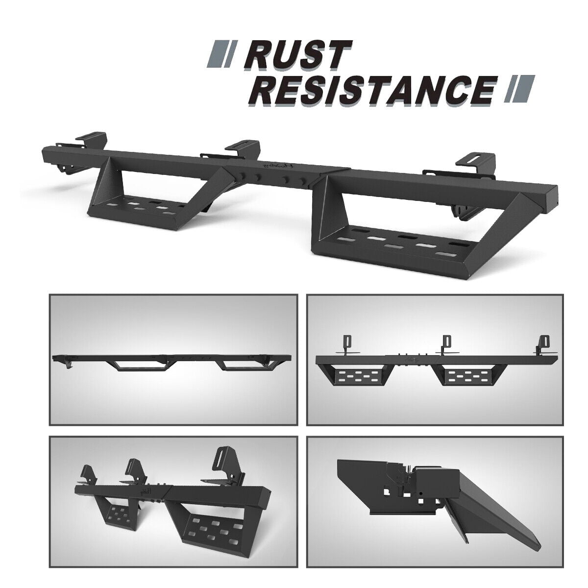 Hawkely Textured Side Steps For 2018-2025 Jeep Wrangler JL 4Door Running Boards Nerf Bar