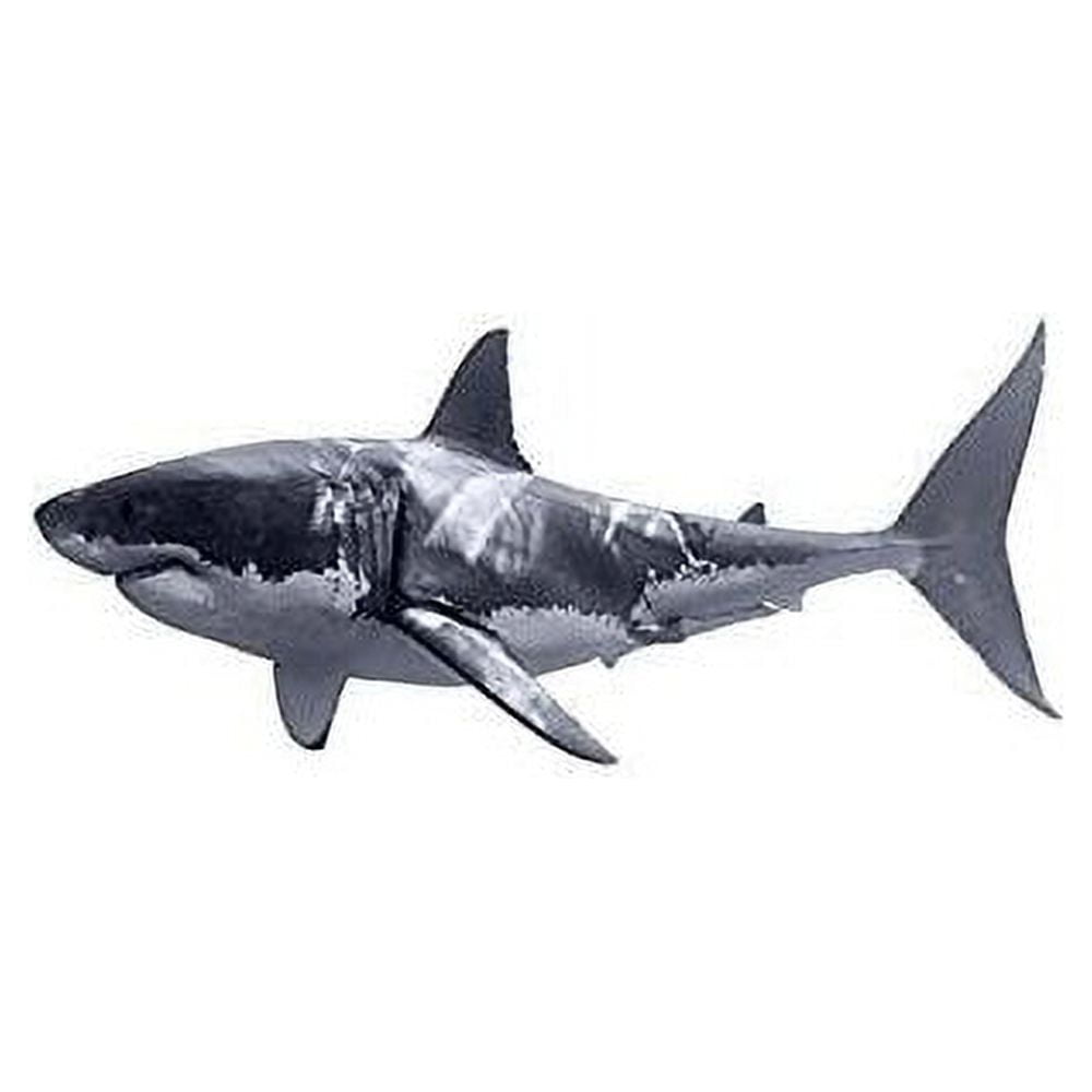 VWAQ Great White Shark Wall Decal Realistic Shark Stickers Peel And Stick Mural VWAQ-PAS3 (20"H X 48"W)