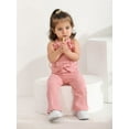 thumbnail image 4 of Infant Baby Girl Clothes Solid Jumpsuit Sleeveless Ruffle Halter Bodysuit Bell-Bottoms Pants Outfits Set Pink 3-6 Months, 4 of 6