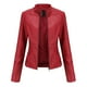 thumbnail image 1 of Puntoco Nueva chaqueta de color sólido con costuras de cremallera y cuello alto de cuero delgado para mujer Puntoco Puntoco-551, 1 of 6