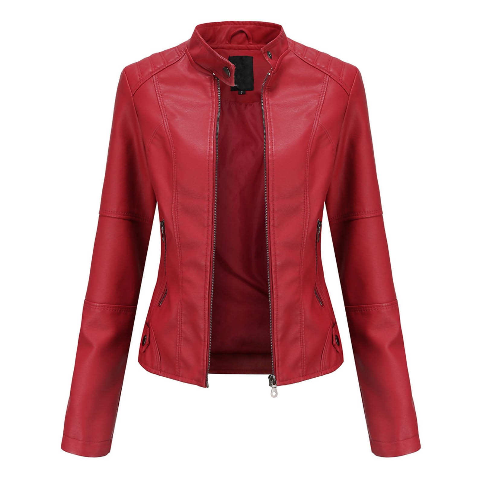 Women's Faux Leather Jackets,Women's Leather Jackets Fashion Faux Motorcycle Plus Size Moto Biker Coats,Leather Jackets for Women 2023 - image 2 of 6