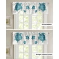 thumbnail image 4 of Tie Up Valance Curtain for Kitchen, Teal Blue Sea Turtle on Wood Board Rod Pocket Short Curtains Adjustable Tie-Up Shade Valances, Ocean Animal Window Treatment for Bathroom Living Room Bedroom, 4 of 7