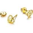 thumbnail image 5 of Celtic Women's Earrings Hypoallergenic Sterling Silver Studs, Women's Heart/Triangle/Cross/Bow Earrings Irish Jewelry Silver/Gold Plated/Rose Gold, 5 of 8