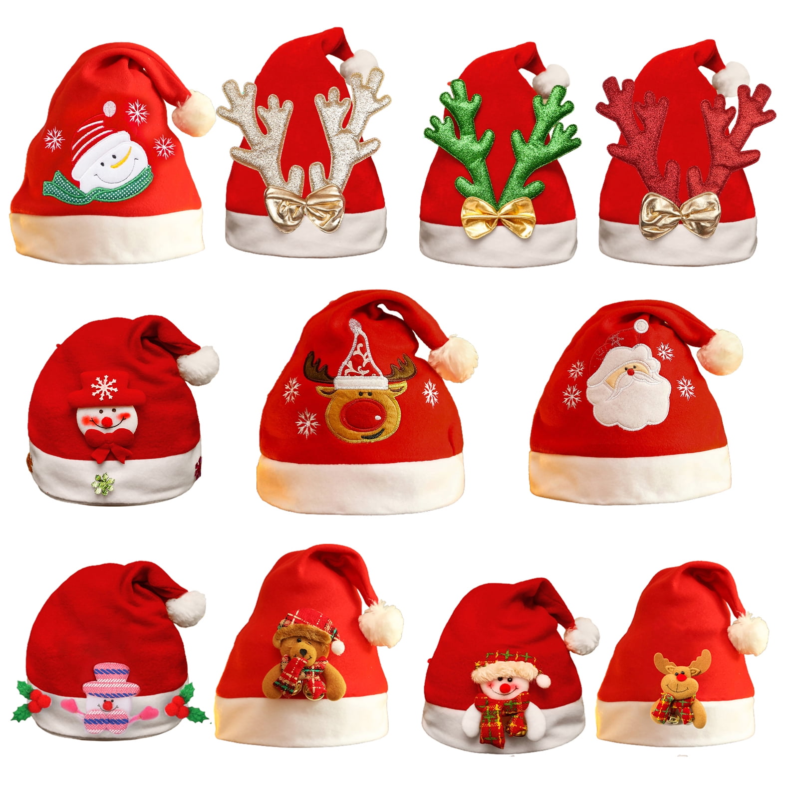 Vnanda Christmas Hat, Santa Hat, Xmas Holiday Hat for Unisex Adults, Extra Thicken Classic Fur