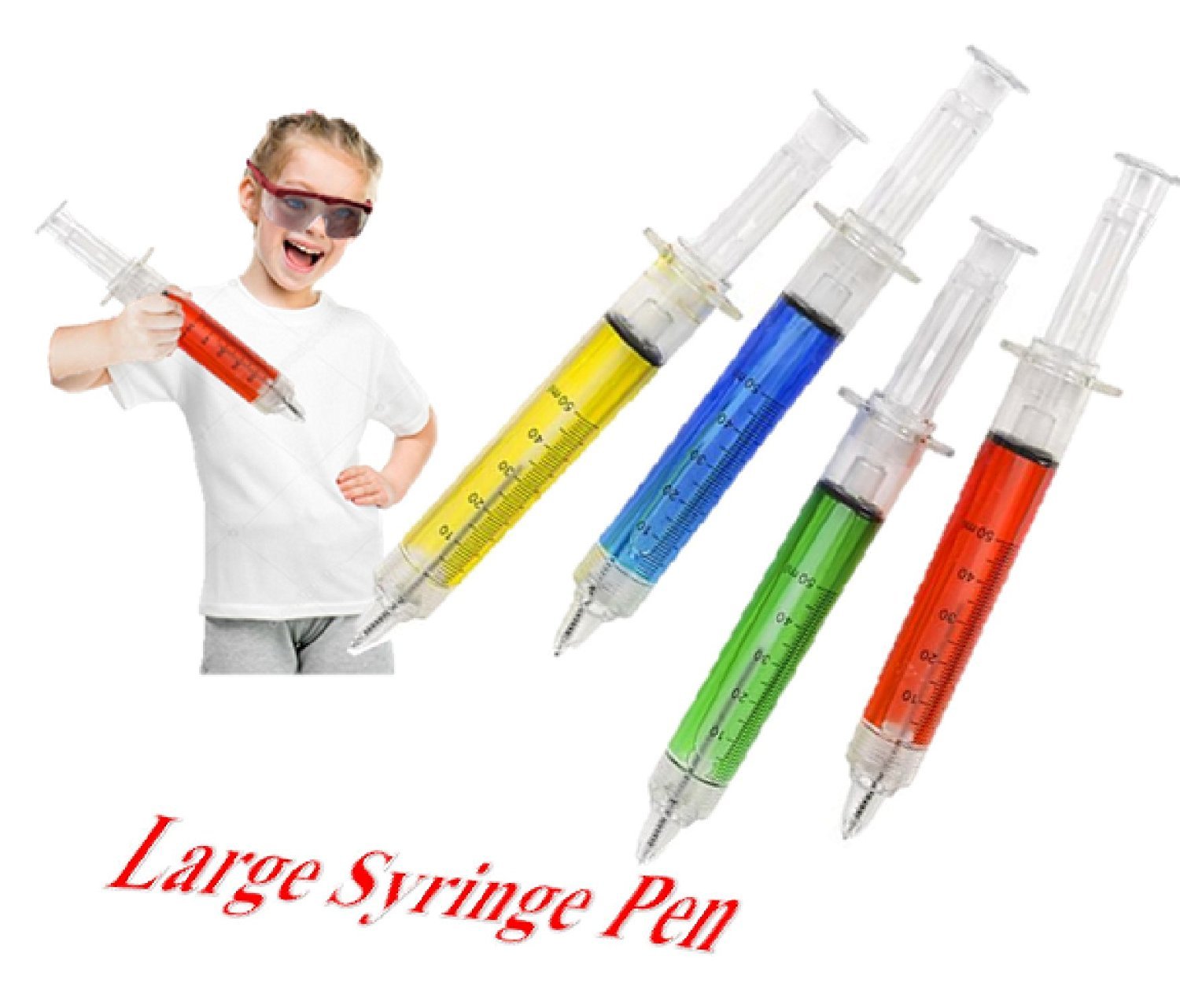 Play Kreative Jumbo Syringe Pen 11.5" Pen Assorted Colors