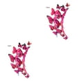 thumbnail image 1 of Justharion 12pcs/set Multicolor Double Layer 3D Butterflies Wall Stickers Room Wall Decor PVC Butterflies Fridge Stickers Rose red 2Set, 1 of 6