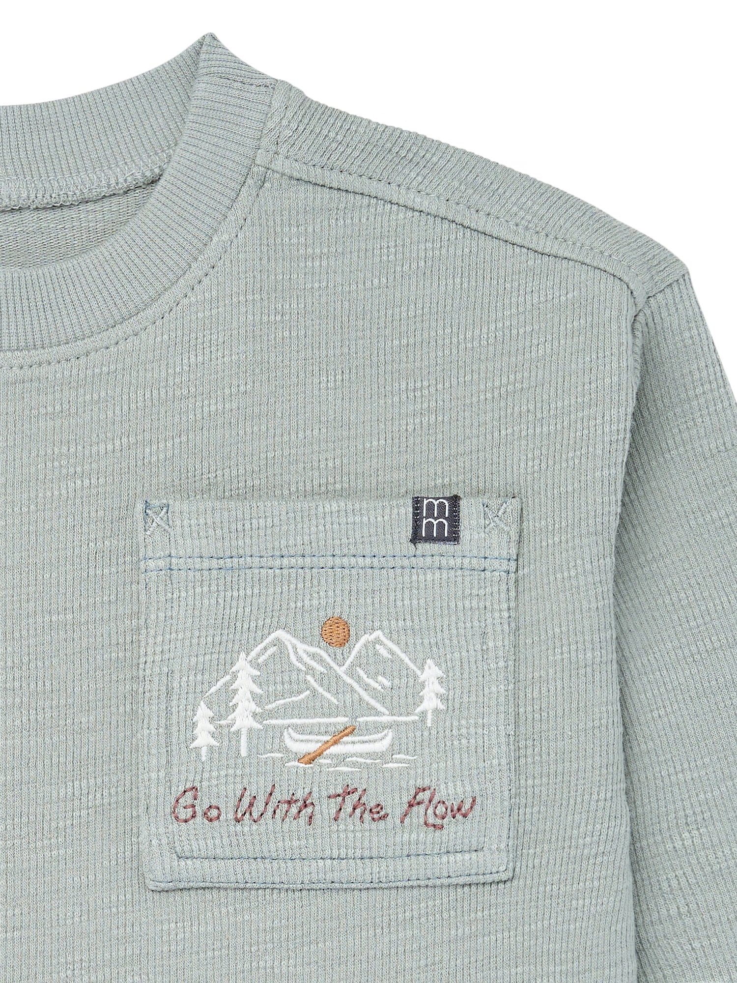 Modern Moments by Gerber Toddler Boy Organic Long Sleeve Tee and Sweatpant Outfit Set, Sizes 12 Months - 5T