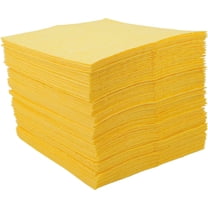Global Industrial Hazmat Sorbent Pads Heavyweight 15""W x 18""L Yellow 100/Pack