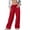 Red, variant on BAETEUY Women Sport Pants, Mid-rise, Elastic Waist, Adjustable, Drawstring, Long Trousers, Solid Color, Wide Leg, Autumn, Winter, Velvet, Lining, Trousers