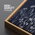 thumbnail image 5 of IDEA4WALL Extra Large Framed Canvas Print Wall Art Duotone Navy & White Vintage Floral Fine Art Retro Wildflowers Pattern Wall Decorative Oversized Artwork Relax/Calm for Room Decor - 60"x30", 5 of 5
