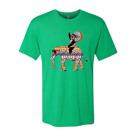 Wild Bobby, Cute Colorful Elephant Squirrel Mosaic, Animal Lover, Men Premium Tri Blend Tee, Envy, Small