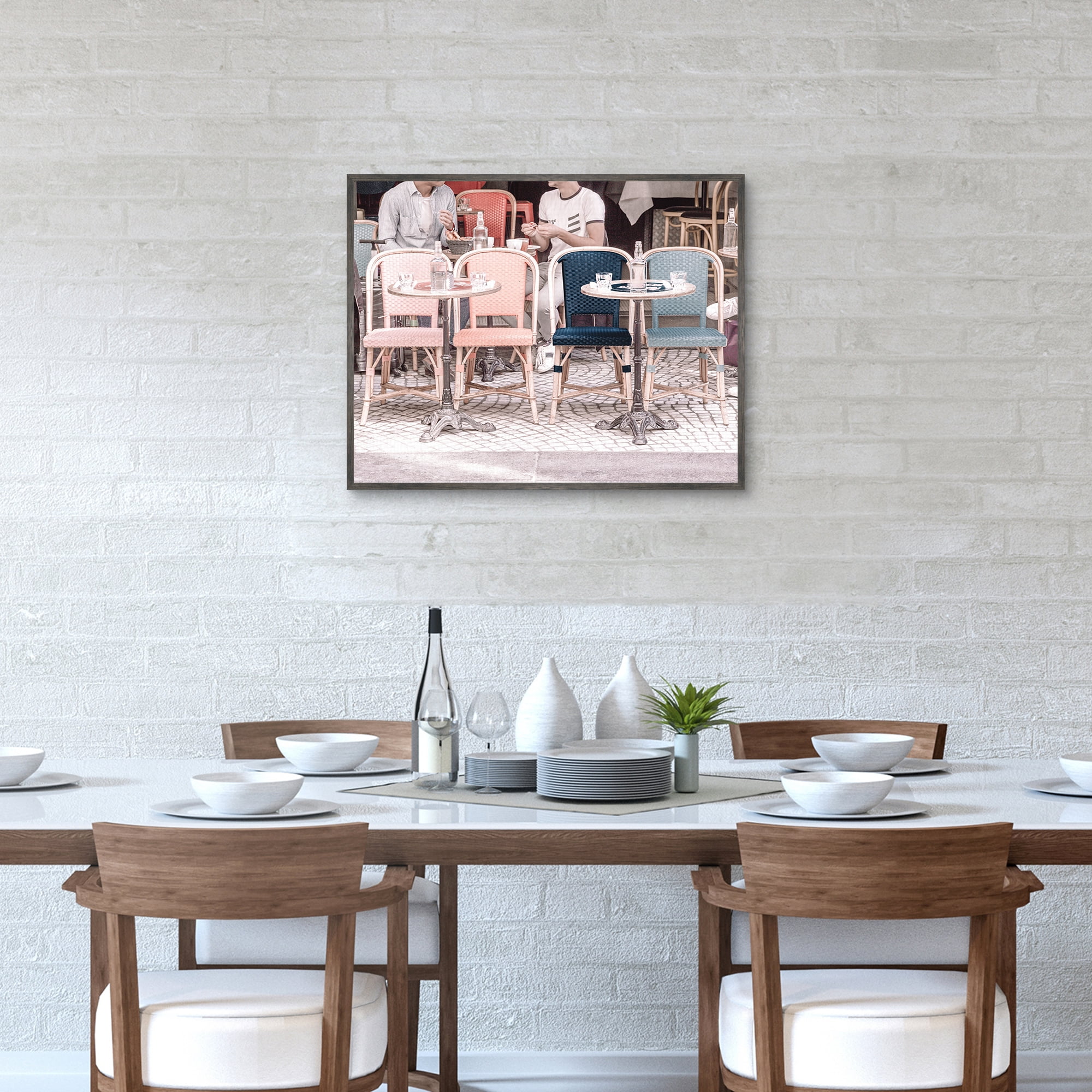 Colorful Café by Heather Loriece Framed Canvas Art Print