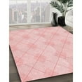 thumbnail image 3 of Ahgly Tapis d'Intérieur Lavable en Machine Carré Transitionnel Rose Corail Clair, 8 Pieds Carré, 3 of 7