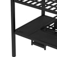 thumbnail image 2 of (Top bed: twin, bottom bed: full )L-Shaped Metal Bunk Bedwith Single Loft Bed, Desk, and Storage Shelves, USB Charging Port Included - Metal Triple Bunk Bed with Slide,Black, 2 of 6