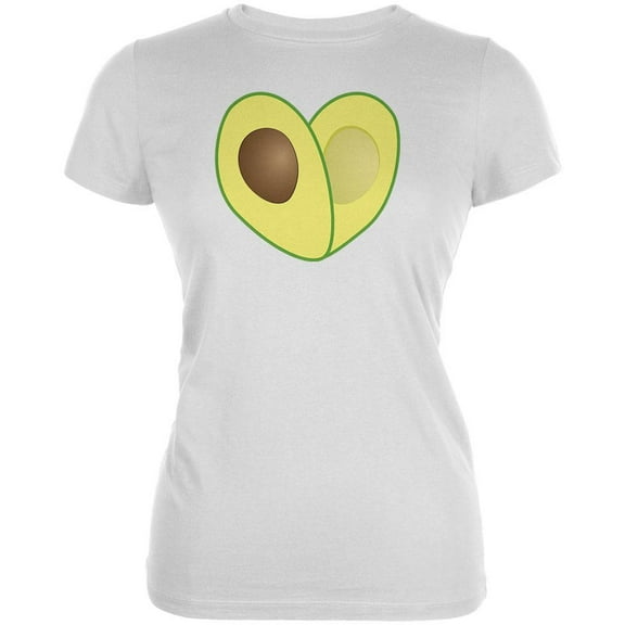 Cinco De Mayo Avocado Heart Juniors Soft T Shirt White X-LG