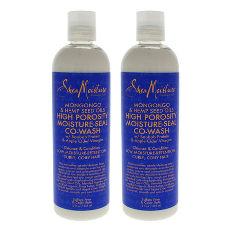 2 Pack - Shea Moisture Mongongo & Hemp Seed Oils High Porosity Moisture-Seal Co-Wash 12 (Best Co Wash For High Porosity Hair)