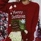 thumbnail image 4 of Suéter navideño holgado y grueso con cuello redondo y bolsillo decorativo, jersey rojo de Año Nuevo para mujer, calcetín navideño de Papá Noel, 4 of 4